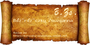 Böröczky Zsuzsanna névjegykártya